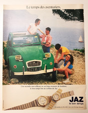 Press advertisement for JAZ watches with the 2 CV 1983