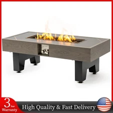 42" Fire Pit Table with Lid Outdoor Propane Gas Fire Pit for Garden Patio Party