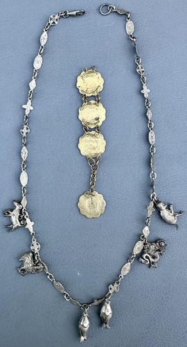 2 Antique ASIAN Victorian Pocketwatch FOB Pocket Watch Chain Coin Jewelry DRAGON - Picture 2 of 22