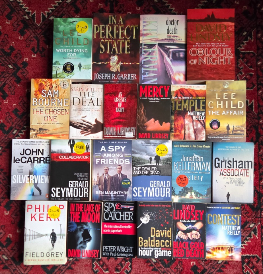 23 x crime thriller books job lot bundle (John Grisham, Lee Child and lots more)
