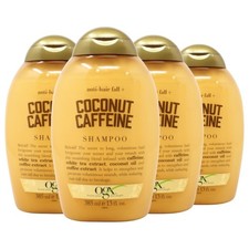 Pack of 4x OGX Anti-Hair Fall + Coconut Caffeine Strengthening Shampoo, 13 Oz Ea