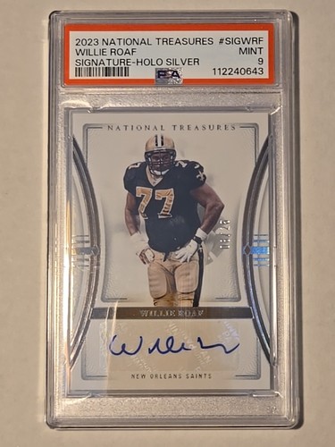 National Treasures Willie Roaf Signatures 2023 Holo Silver PSA 9/25 HOF POP 1 - Imagen 5 de 7