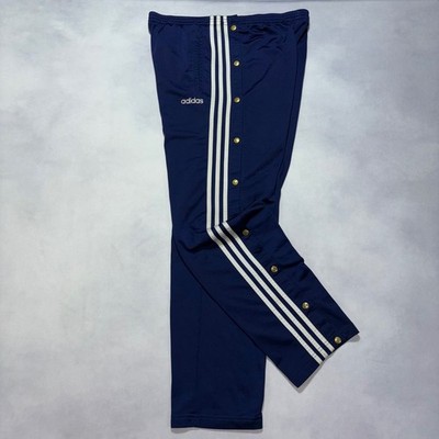 Vintage Adidas Breakaway Track Pants Mens Medium Navy Blue Snap Popper Baggy Y2K