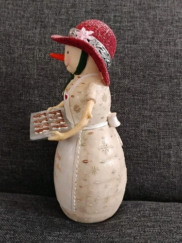 Birkenherzen Schneemann "Traditionen" #81076 Keramik 6" *kleiner Chip auf Hut/siehe Bilder* - Bild 4 von 7