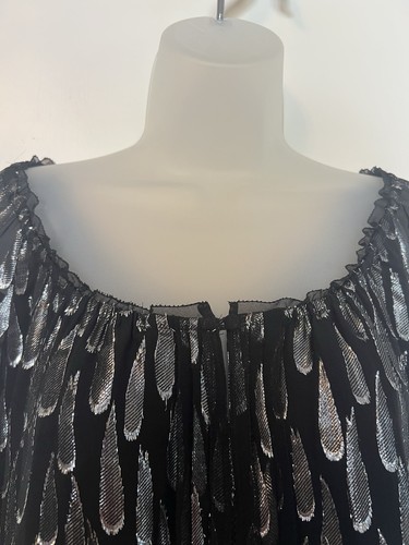 White House Black Market Damen Silber Langarm Seide Top S - Bild 2 von 11