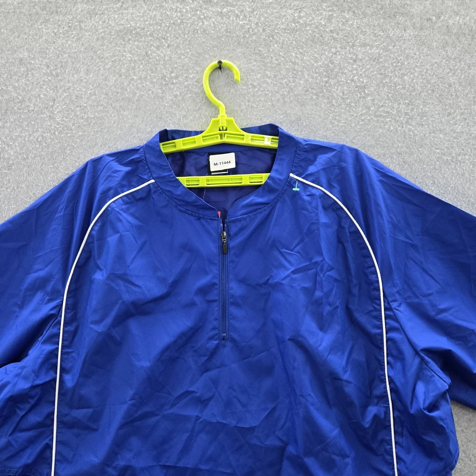 Chaqueta cortavientos Rawlings para hombre XL azul entrenador de béisbol calentamiento manga corta Foto 4 de 4