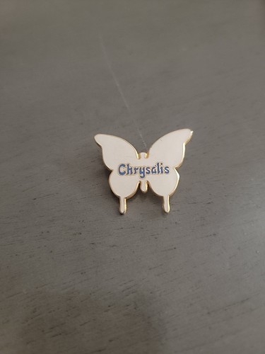 RARE CHRYSALIS RECORDS promo White Butterfly Pin