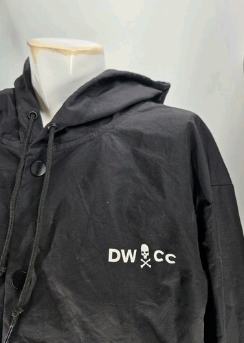 Death Wish Coffee Men's Jacket 2XL Black Snap Button Hooded Graphic Nylon - Picture 3 of 7