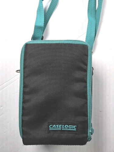 CASE LOGIC 12 AUDIO CASSETTE HOLDER NYLON ZIPPER Padded Bag BLACK Blue - Bild 1 von 4