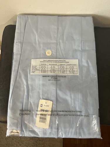 Christian Dior Pijama, EX-GRANDE Conjunto de Pijama de Algodón para Hombres, Azul Manga Larga Algodón - Imagen 2 de 8