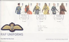 GB Stamps First Day Cover Military Uniforms RAF, Pilot, gunner, wings SHS  2008