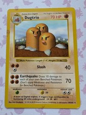 Pokémon TCG - Dugtrio - 19/102 - Shadowless - Rare - Base Set [Heavily Played]