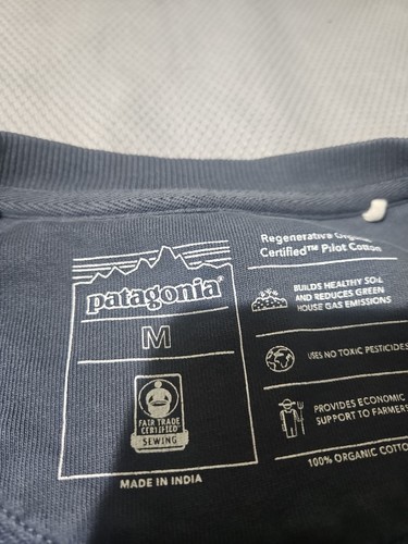 Patagonia Organic Cotton Cropped Sweatshirt Womens Medium Blue Casual - Picture 6 of 11