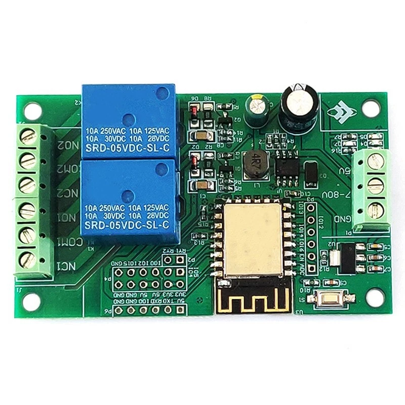 ESP8266 ESP-12F WIFI Relay Module 2CH 5V/8-80V Relay Develop Board for 8008