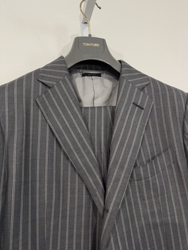 5450 $ Tom Ford anthrazitgrauer Nadelstreifen Zweiteiler Anzug 54 L / 44 lang *einmal getragen* - Bild 2 von 24