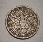 1916D Barber Quarter 90% Silver Last year of Barber T185