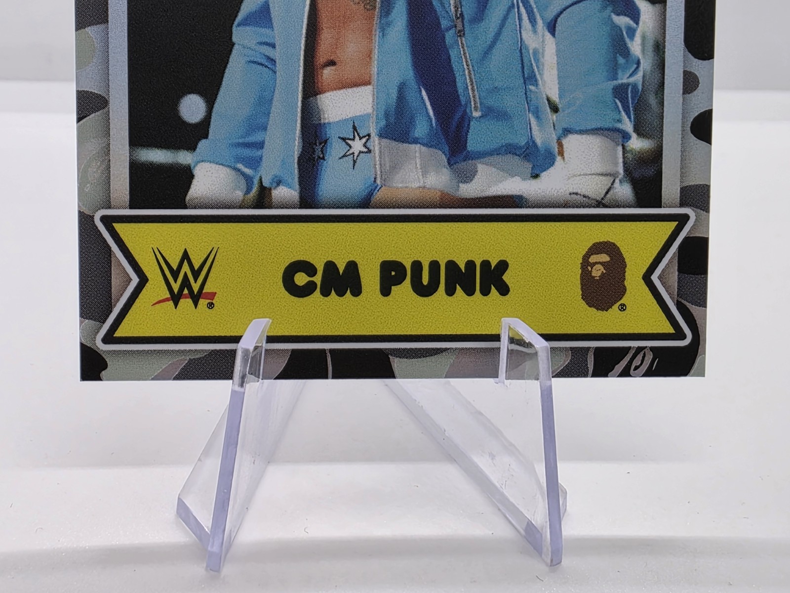 CM Punk 2025 Topps WWE x Bape Black & White Camo /50 thumbnail 3