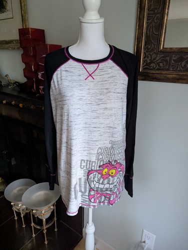 Disney Store Cheshire Cat "Curiouser" Women's XL Long Sleeve Shirt Alice - Picture 1 of 10