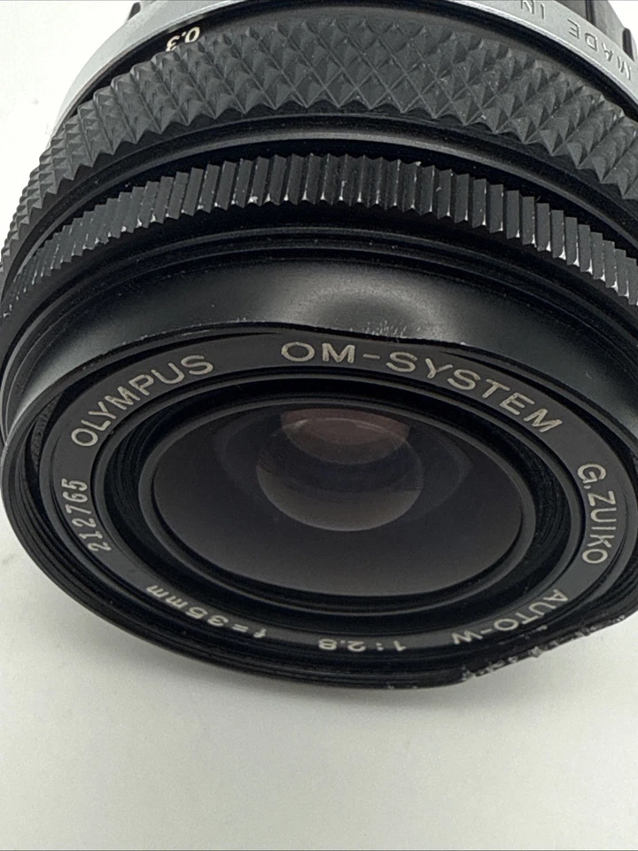 OLYMPUS OM-System G.ZUIKO AUTO-W 35mm F/2.8 Lens ~ Dent From lip See Pics ~ - Image 3 of 4