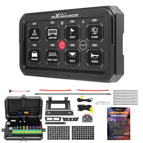 8 Gang Switch Panel Touch Control For Road Roller Crane 12V-24V Heavy Duty 60A - Picture 3 of 12