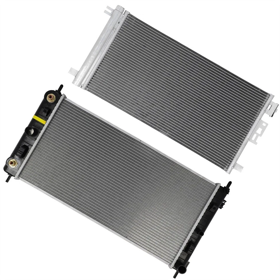 Kit de radiador y condensador de aire acondicionado para 04-09 10 Chevrolet Malibu 2005-2010 Pontiac G6 Foto 3 de 4