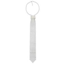 Handmade Weaving Pearl Tie for Women Pre-tied Womens Necktie, Adjustable White