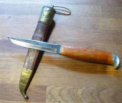 Vintage Finnisches Jagdmesser Kauhava mit Lederscheide Messer Finnland - Bild 1 von 4