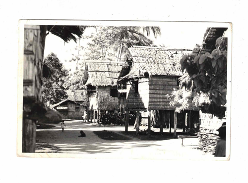 Vintage Postcard - 1973 - Villiage, Malaita Island, Solomon Islands.