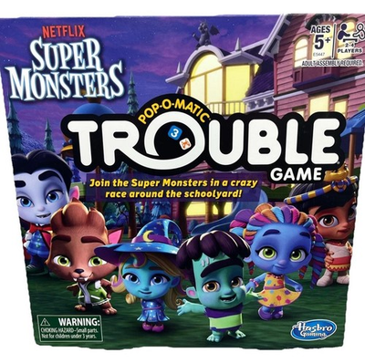 #ad Hasbro Games Trouble: Netflix Super Monsters Edition Board Game. {81} $18.95