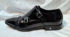 Versace Collection Black Patent Leather Double Monk Strap Dress Shoes 43 (9.5-10
