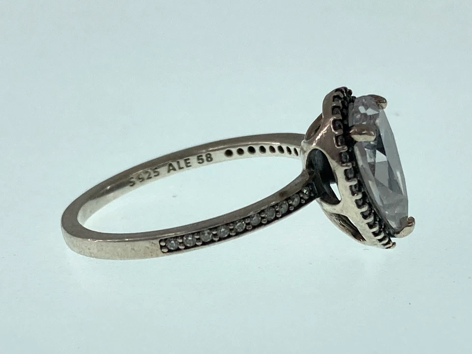 Pandora Teardrop Sparkling Halo Teardrop Ring Sterling Silver CZ Stones 196251CZ - Image 4 of 4