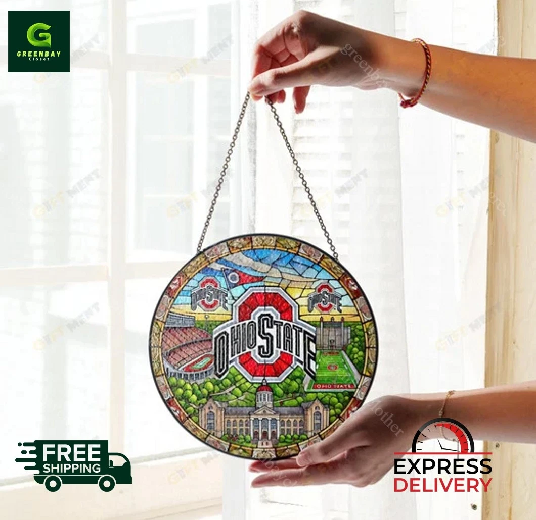 Ohio State University Stained Glass Suncatcher Window Hanging