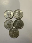 Estate Find Lot Of Five Washington Quarters 1939P, 1941P, 1952P, 1943P & 1956P