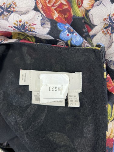 Hobbs Courtiers 100% Pure Silk Black Floral Midi Dress Wedding Guest Lined UK 12 - Picture 16 of 20