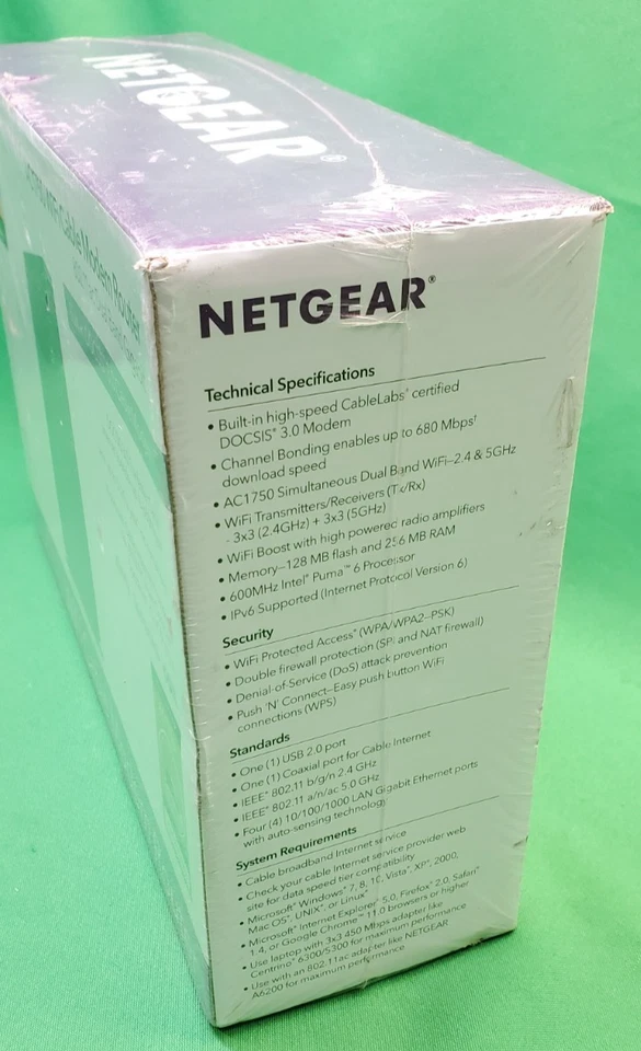 Netgear AC1750 WiFi Cable Modem Router C6300 DOCSIS 3.0 - Image 2 of 4