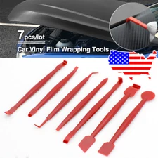 7x Car Wrap Vinyl Tools Kit 3D Carbon Fiber Decal Film Squeegee Felt Remove Kit