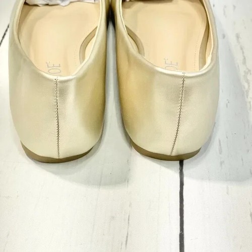 NEW MUSSHOE Womens Square Toe Ballet Flats Size 9.5 Gold Metallic Color - Picture 5 of 8