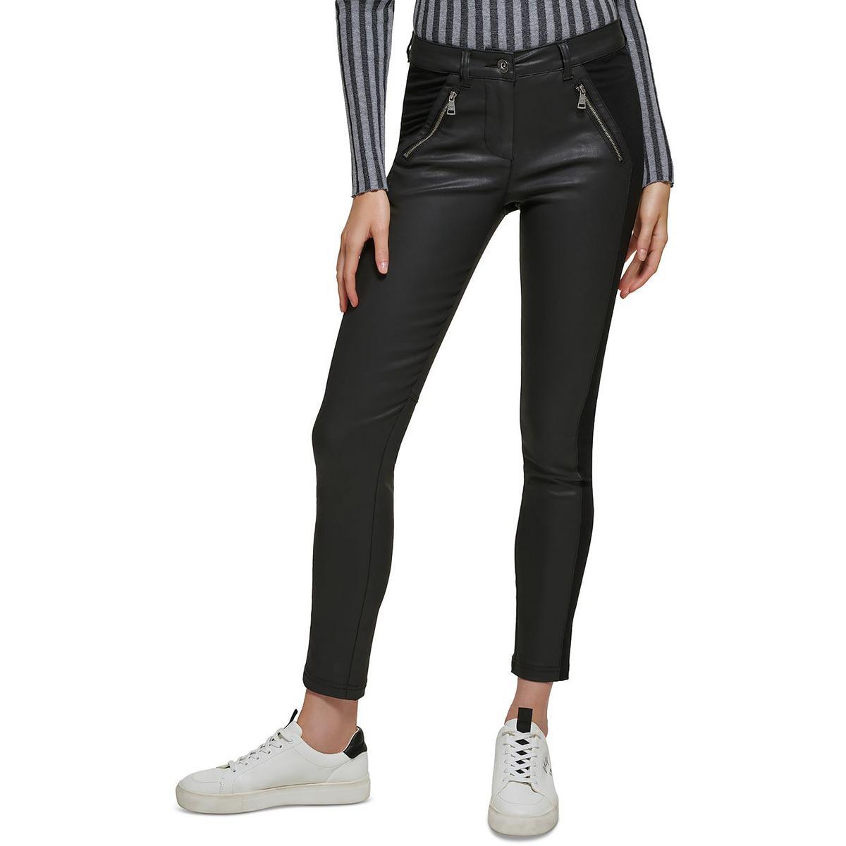 Джинсы DKNY Jeans Женские черные хлопчатобумажные брюки-скинни с покрытием XL BHFO 4304