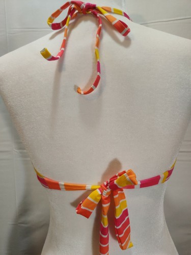 Lot X2 Women's Size 6 S/M O BEACH Halter Swim Tops Pink Orange White/ Black Gray - Picture 3 of 11