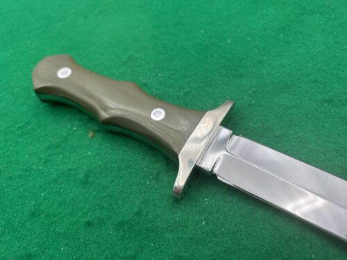 VOORHIS 11" DAGGER CUSTOM Fighter 6" tapered TANG "Scarce Knife" With CASE - Picture 6 of 12