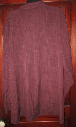 Bruno B Mens Sz 3XL Tall Button Shirt Top Sueded Microfiber Plaid Print Burgundy - Picture 2 of 3