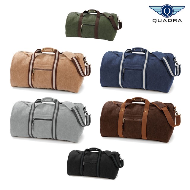 Quadra Vintage Canvas Duffle Holdall Bag (QD613) - Travel Sports Backpack Quadra Vintage Canvas Duffle Holdall Bag (QD613) - Travel Sports Backpack