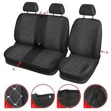 Bus Sitzbezüge 2+1 Für Fiat Ducato 2006-2017 Schonbezüge Polyester Stoff weib