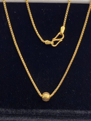 Splendida Collana Catena Sfere Fatta a Mano Solida 916 Stampata Oro Giallo 22ct - Foto 8 di 14