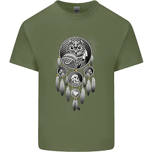 Bring the Nightmare Tribal Owl Skull Gothic Mens Cotton T-Shirt Tee Top - Picture 8 of 26
