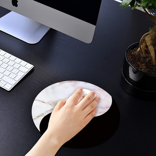 LACOMA Set mit rundem Mauspad und Untersetzern, Roségold Marmor klein, La-mp-39  - Bild 4 von 6