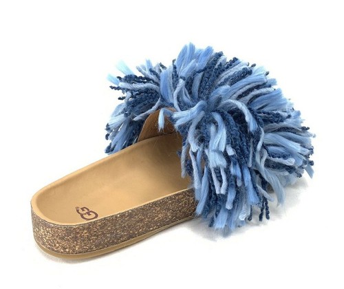 UGG Women's Cindi YARN FRINGE CORK SOLE SLIDE SANDALS Ribbon size 5 M#1020079 - Picture 3 of 7
