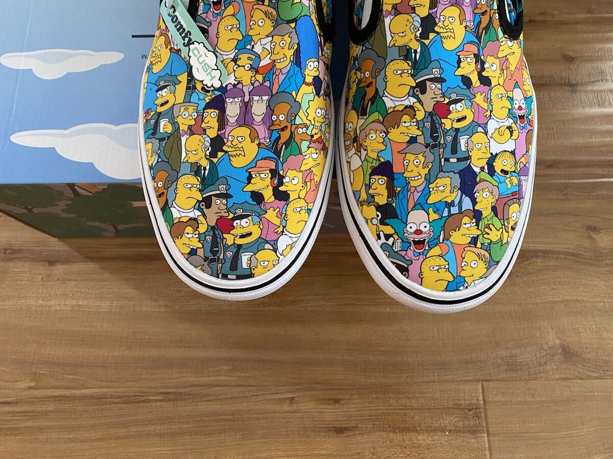 2020 The Simpsons x Vans Comfycush Slip On Springfield Size 10.5 New VN0A3WMD1TJ eBay