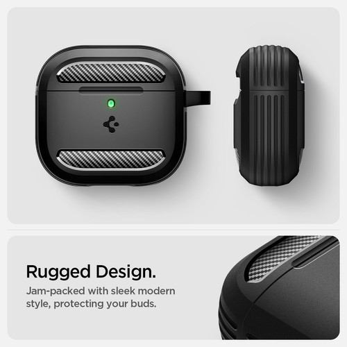 Spigen [Rugged Armor] Case | for AirPods 4 with Carabiner Key Chain - Picture 4 of 13