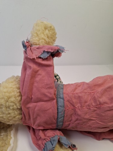 Vintage Plush Bunny Rabbit ABC Distributing Sherpa Bunny Pink Dress Big Ears 20’ - Picture 18 of 23